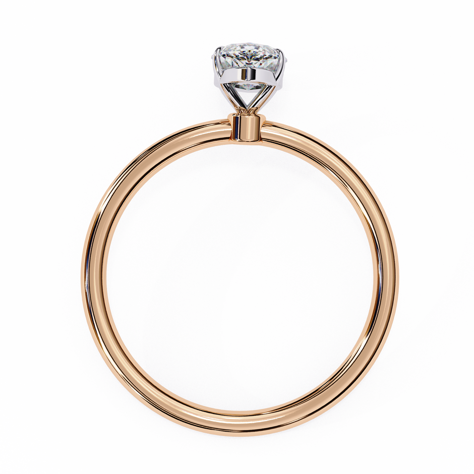 Pear-Shaped Diamond Solitaire Ring in 10k–18k Gold