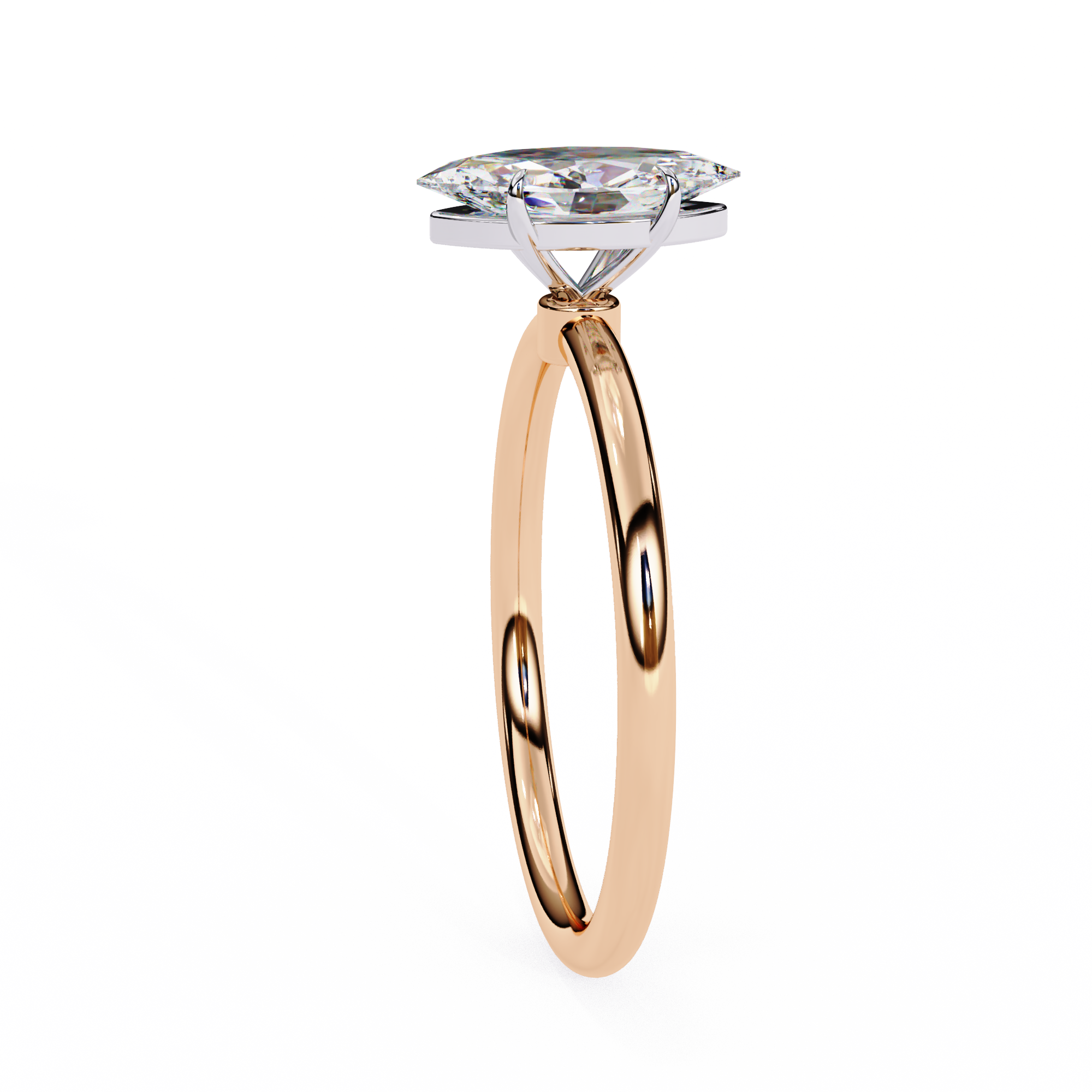 Pear-Shaped Diamond Solitaire Ring in 10k–18k Gold