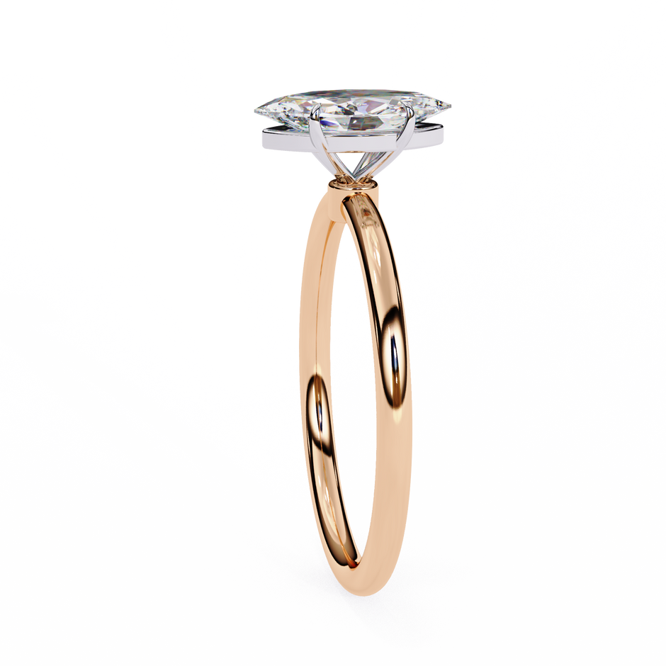 Pear-Shaped Diamond Solitaire Ring in 10k–18k Gold