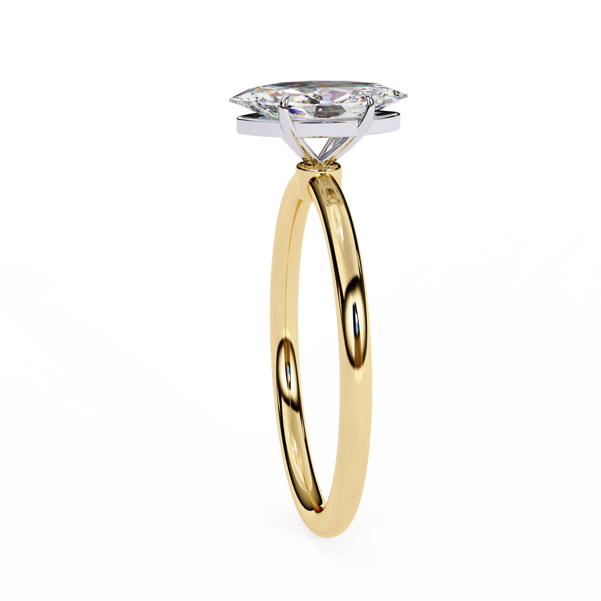 Pear-Shaped Diamond Solitaire Ring in 10k–18k Gold