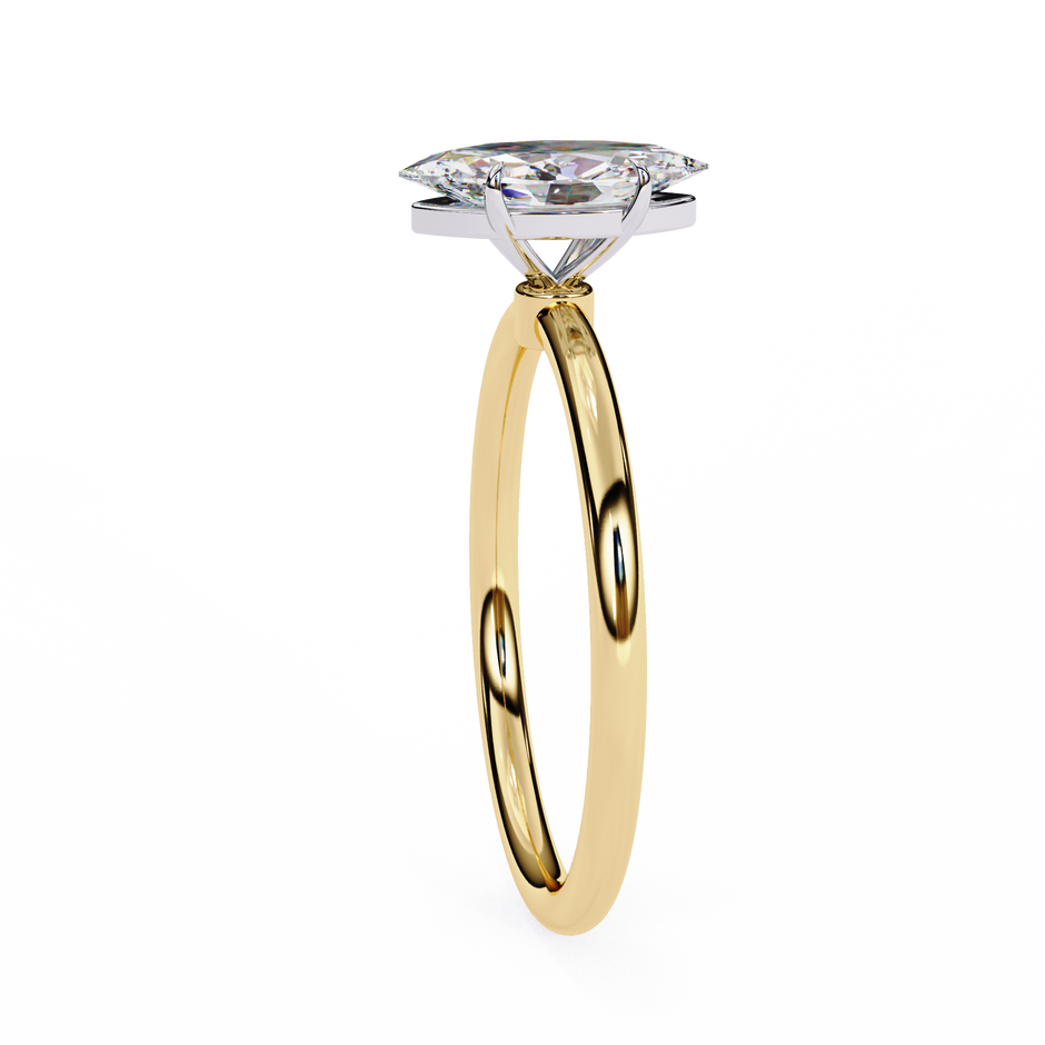Pear-Shaped Diamond Solitaire Ring in 10k–18k Gold