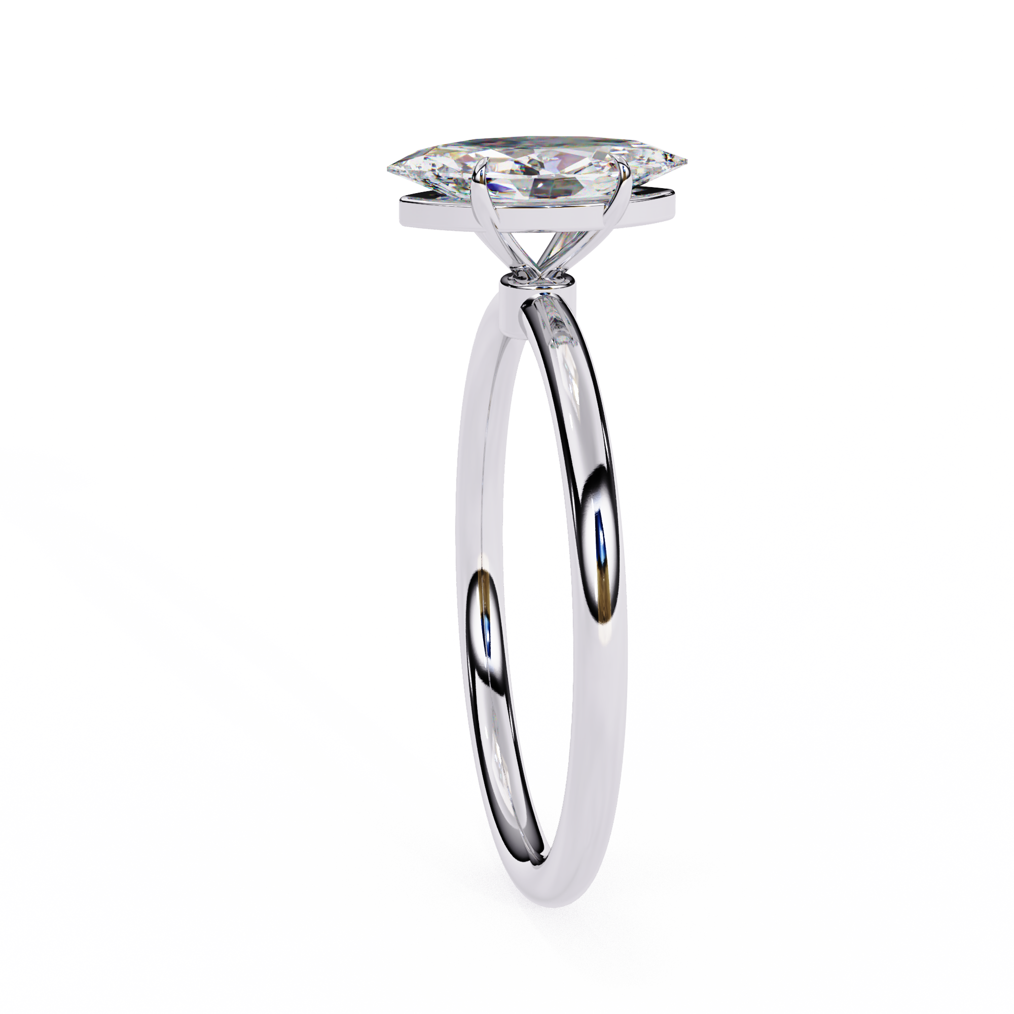 Pear-Shaped Diamond Solitaire Ring in 10k–18k Gold