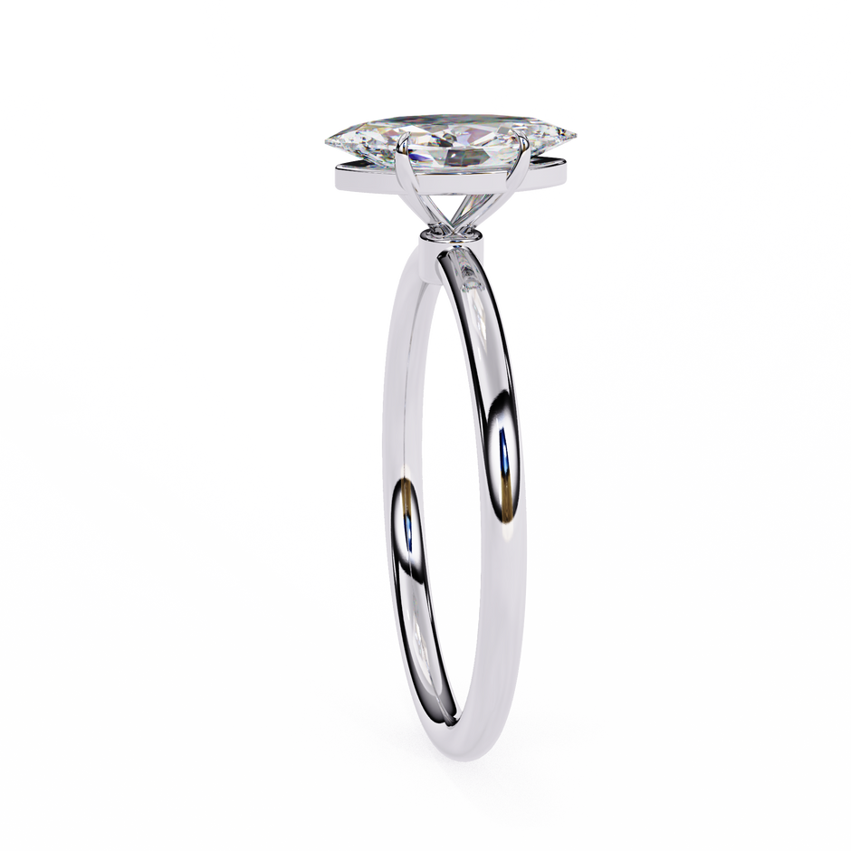 Pear-Shaped Diamond Solitaire Ring in 10k–18k Gold