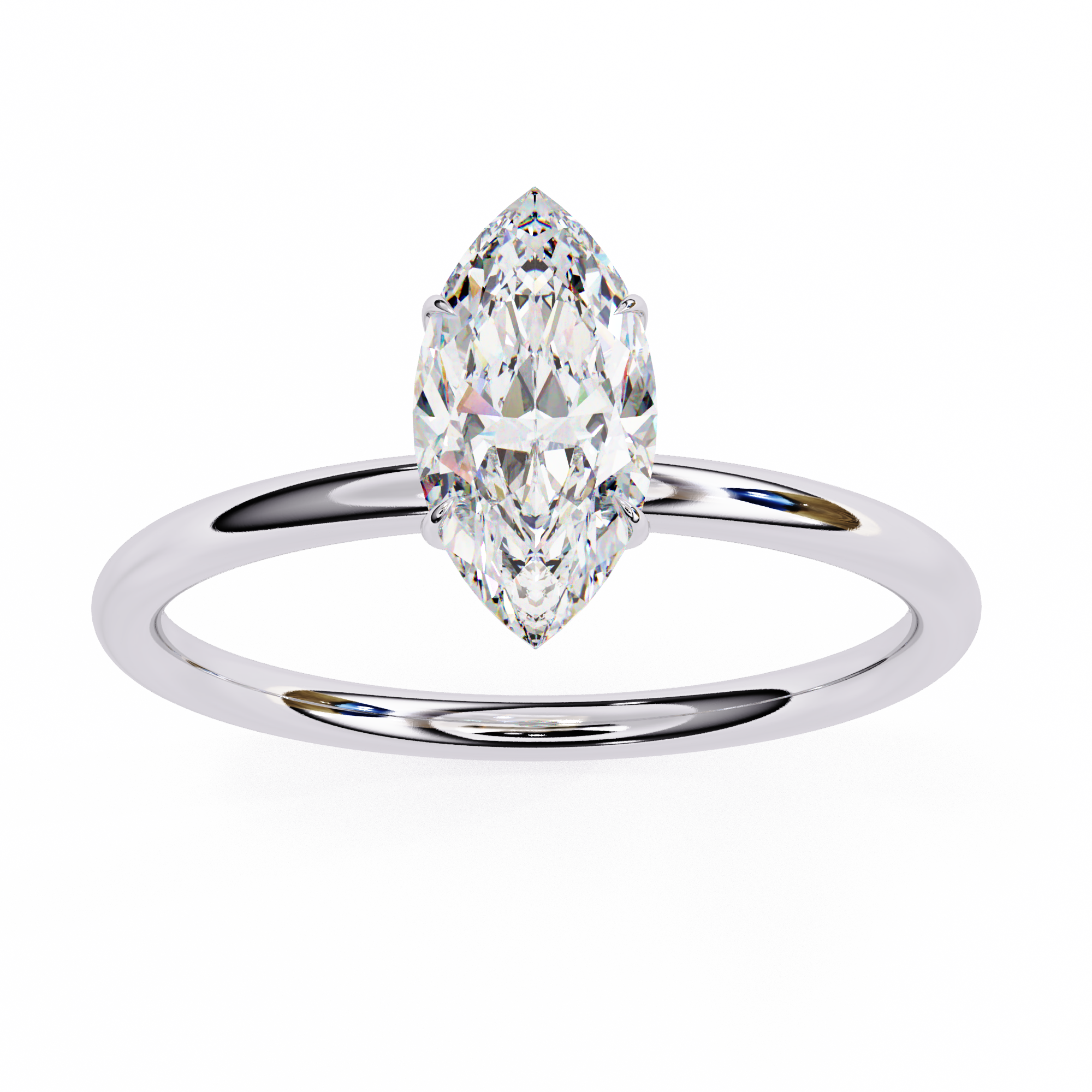 Pear-Shaped Diamond Solitaire Ring in 10k–18k Gold