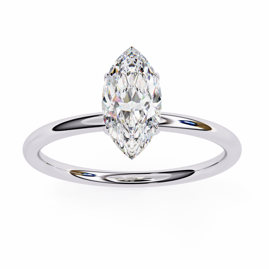 Pear-Shaped Diamond Solitaire Ring in 10k–18k Gold