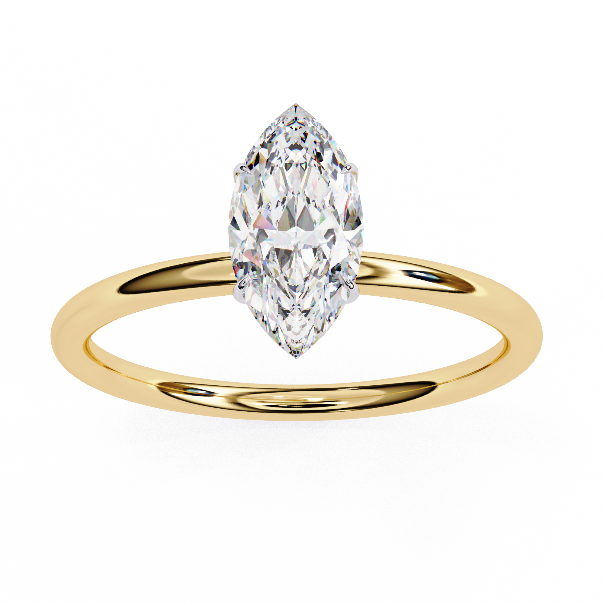 Pear-Shaped Diamond Solitaire Ring in 10k–18k Gold