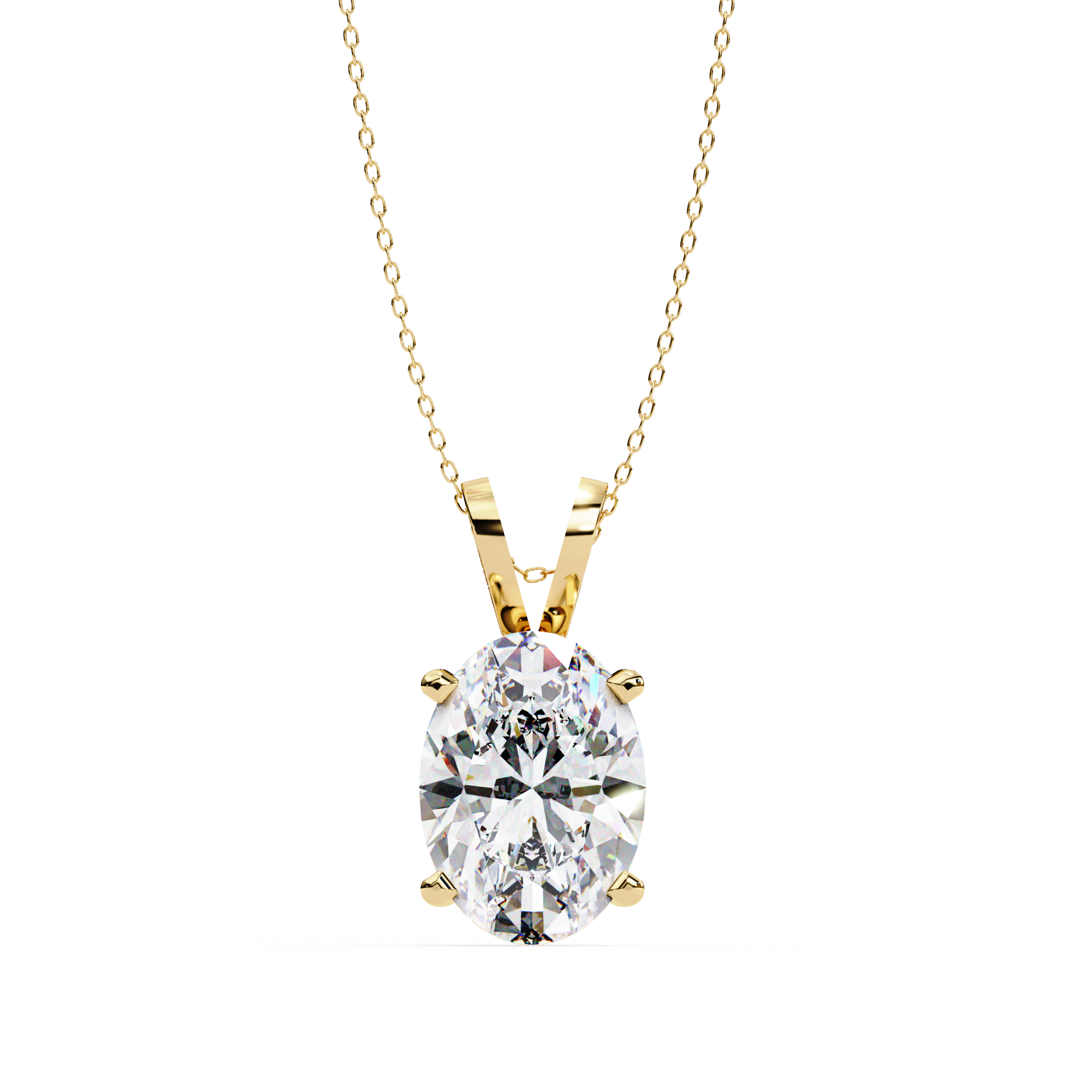 Gold Pavé Lozenge Pendant
