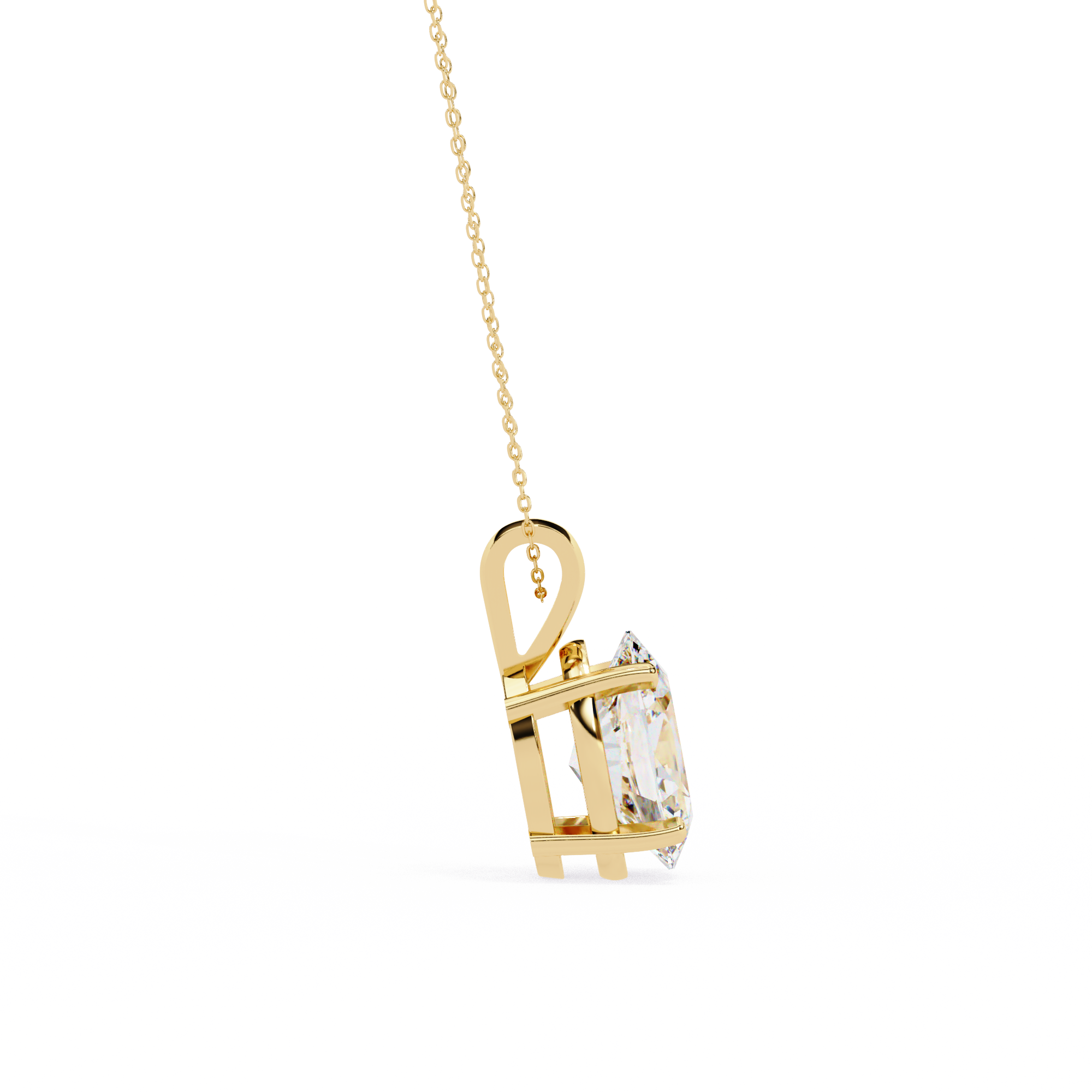 Gold Pavé Lozenge Pendant