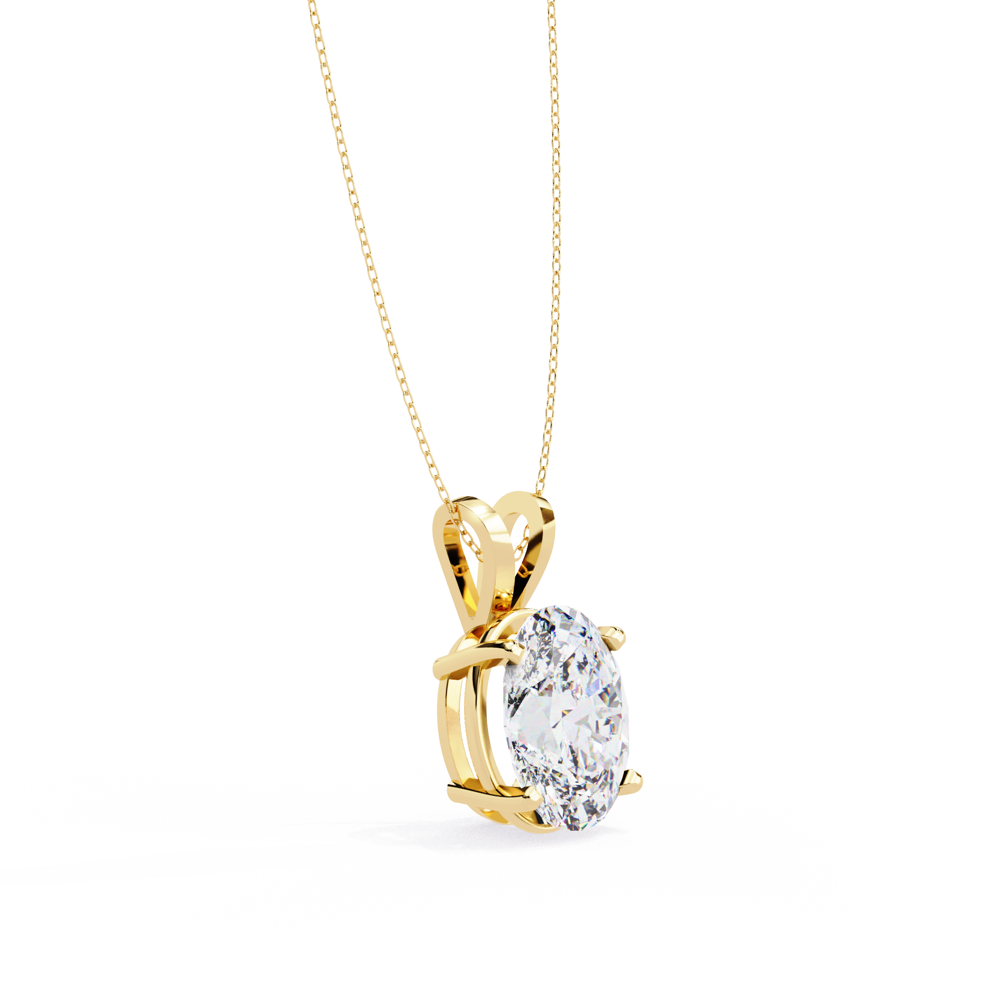Gold Pavé Lozenge Pendant