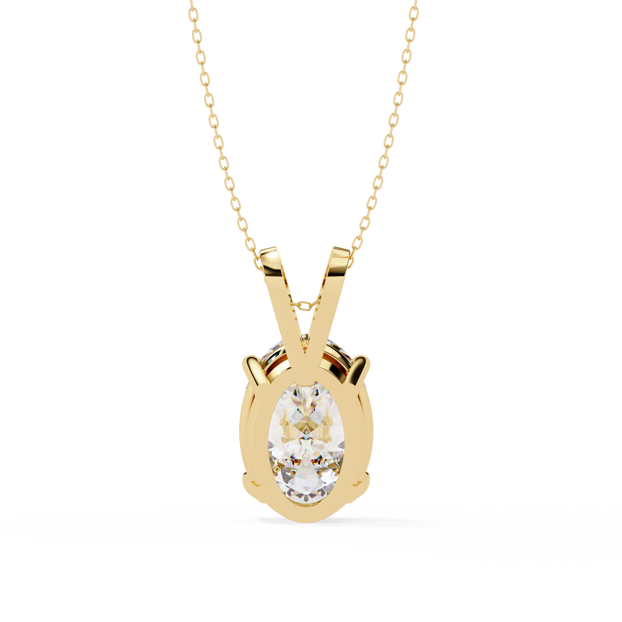 Gold Pavé Lozenge Pendant