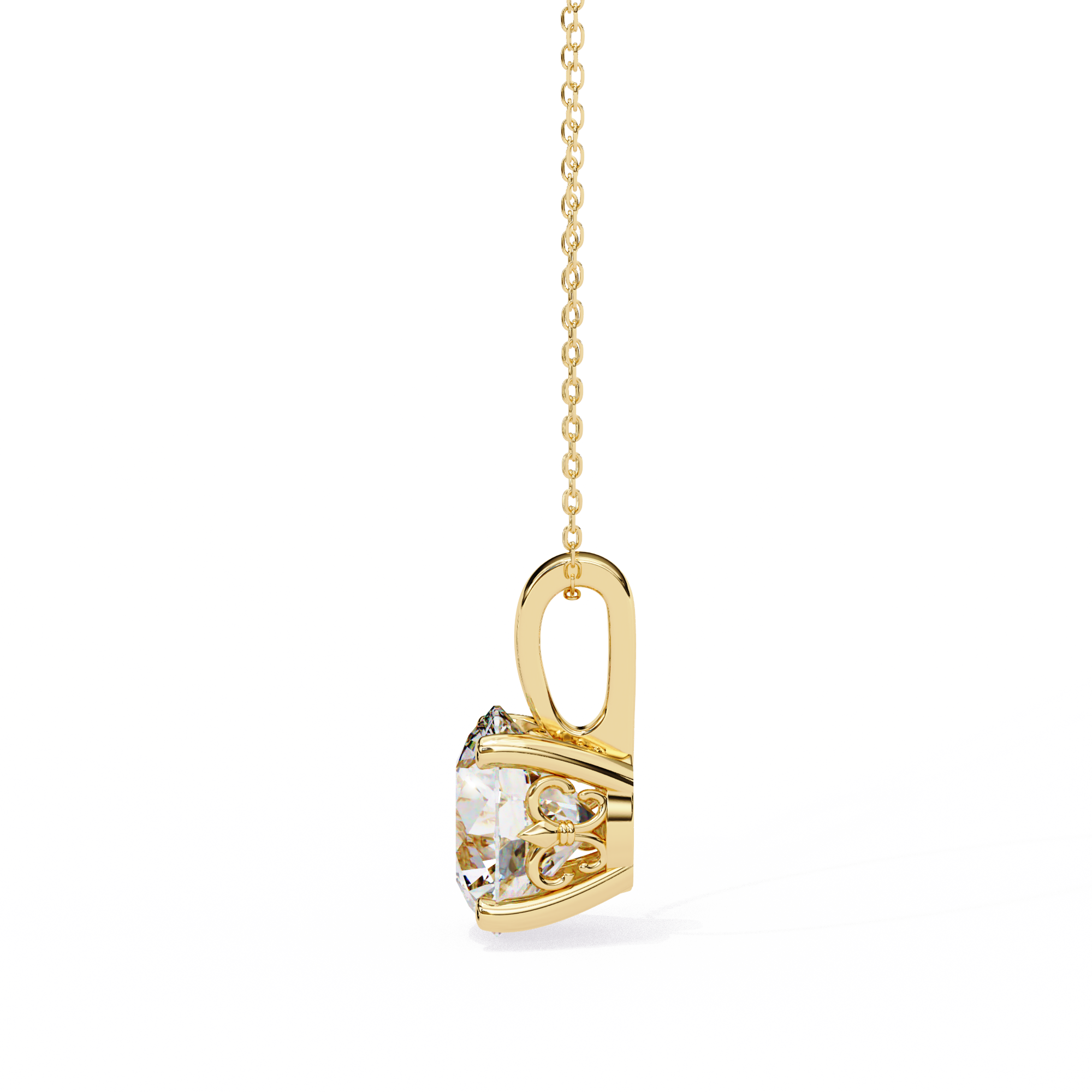 Crescent Diamond Pendant