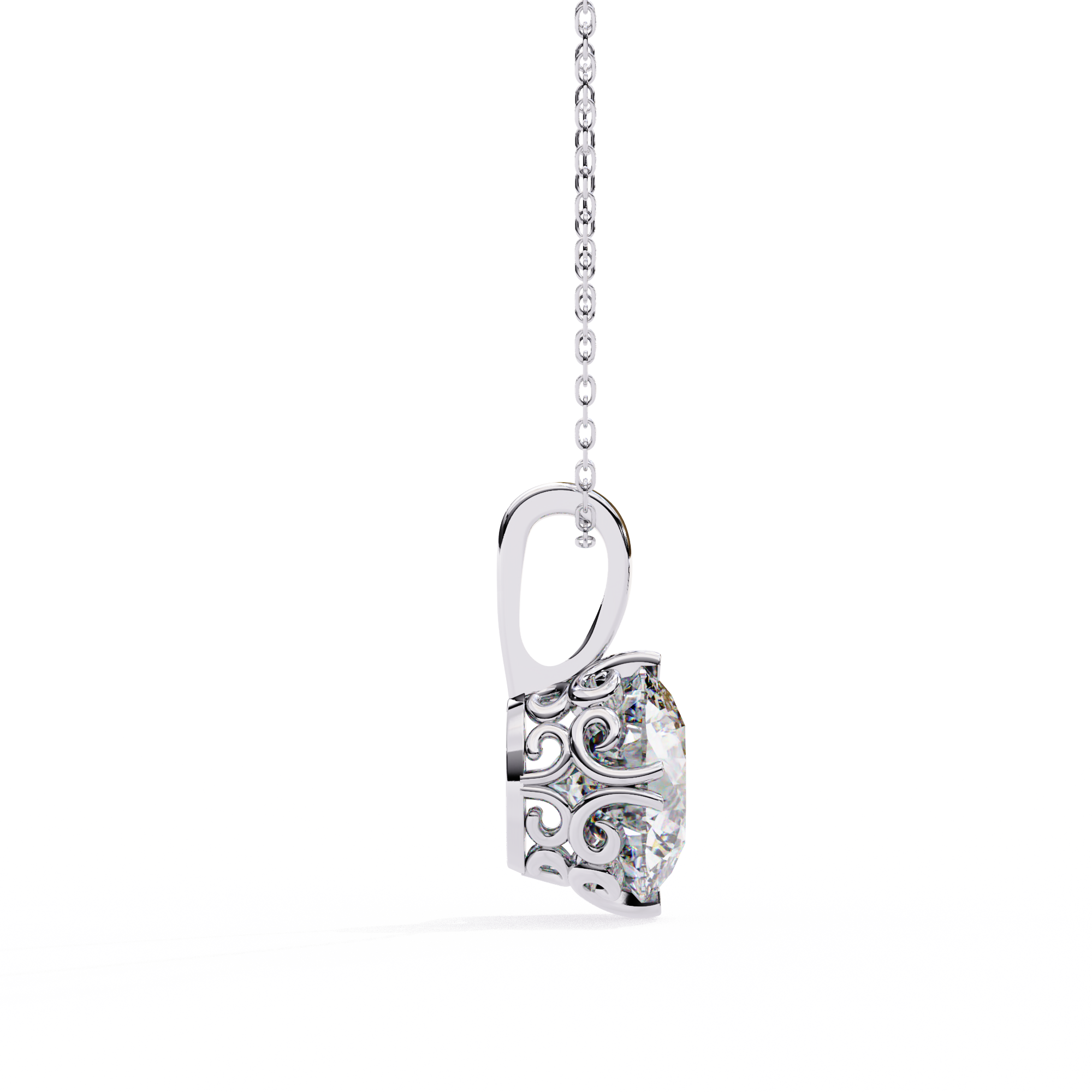 Petite Diamond Halo Pendant