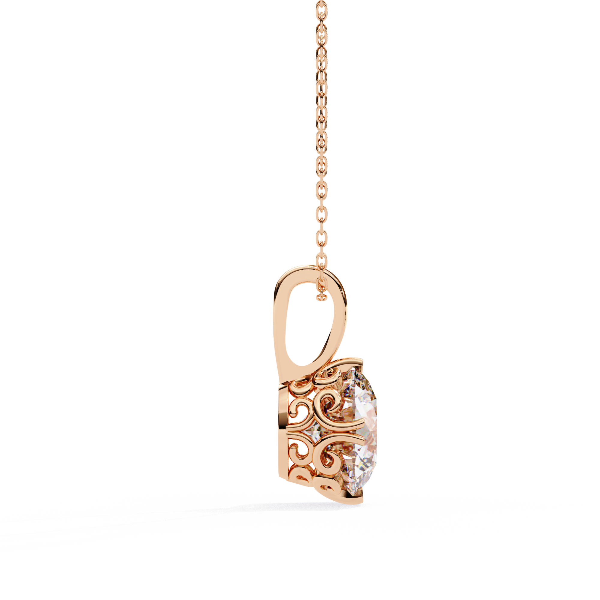 Petite Diamond Halo Pendant