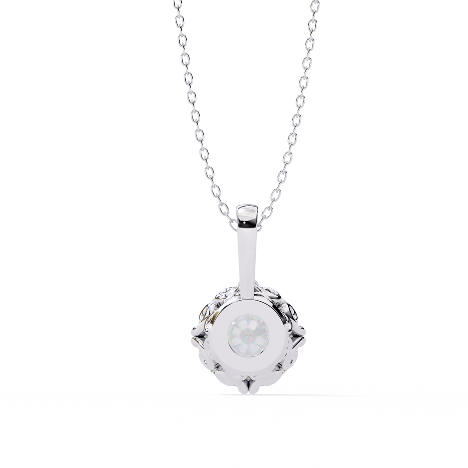 Petite Diamond Halo Pendant