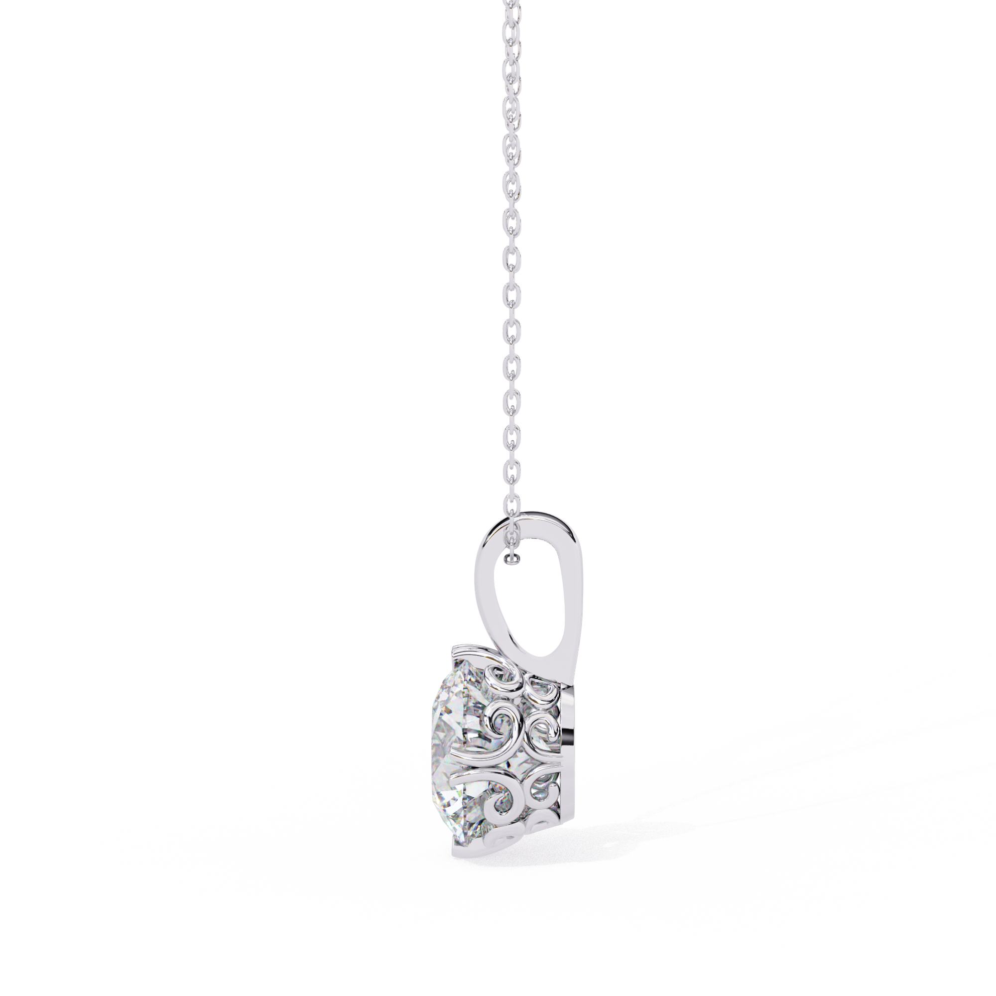 Petite Diamond Halo Pendant